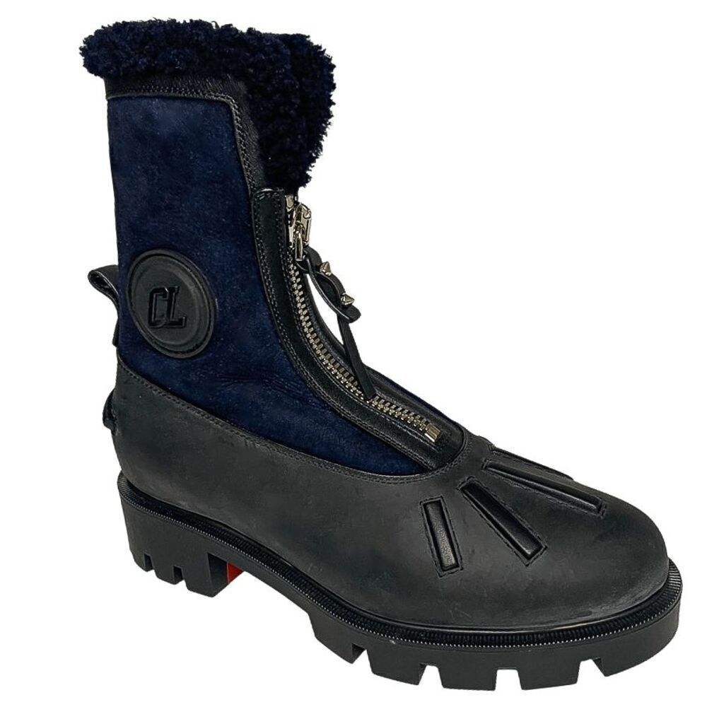 Christian Louboutin Kid Calfskin Suede Rubber Shearling Glory Duck Boot EU 37